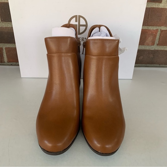 Giani Bernini Womens Artemy Chestnut Leather Ankle Boots Shoes US 10 M NEW - Picture 2 of 8